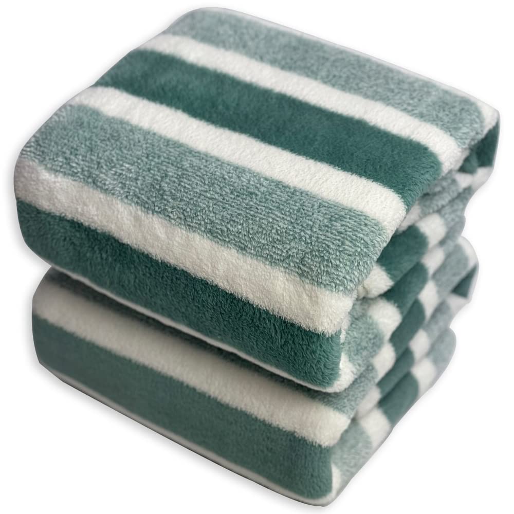 Microfibre Bath Sheet, Beach Towels 2 Pack(90x180cm) Lightweight, Absorbent, Super Fluffy and Fast Drying Towel for Travel, Vacation, Fitness and Yoga