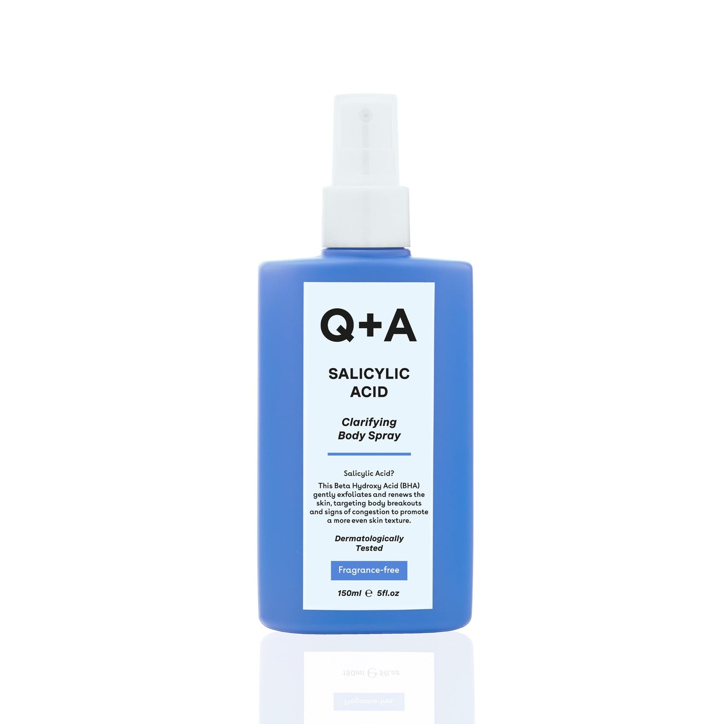 Q+A Salicylic Acid Body Spray (150ml), Clarifying Body Mist, Exfoliating Spray with Succinic Acid and Aloe Vera, Targets Breakouts, Smoothes and