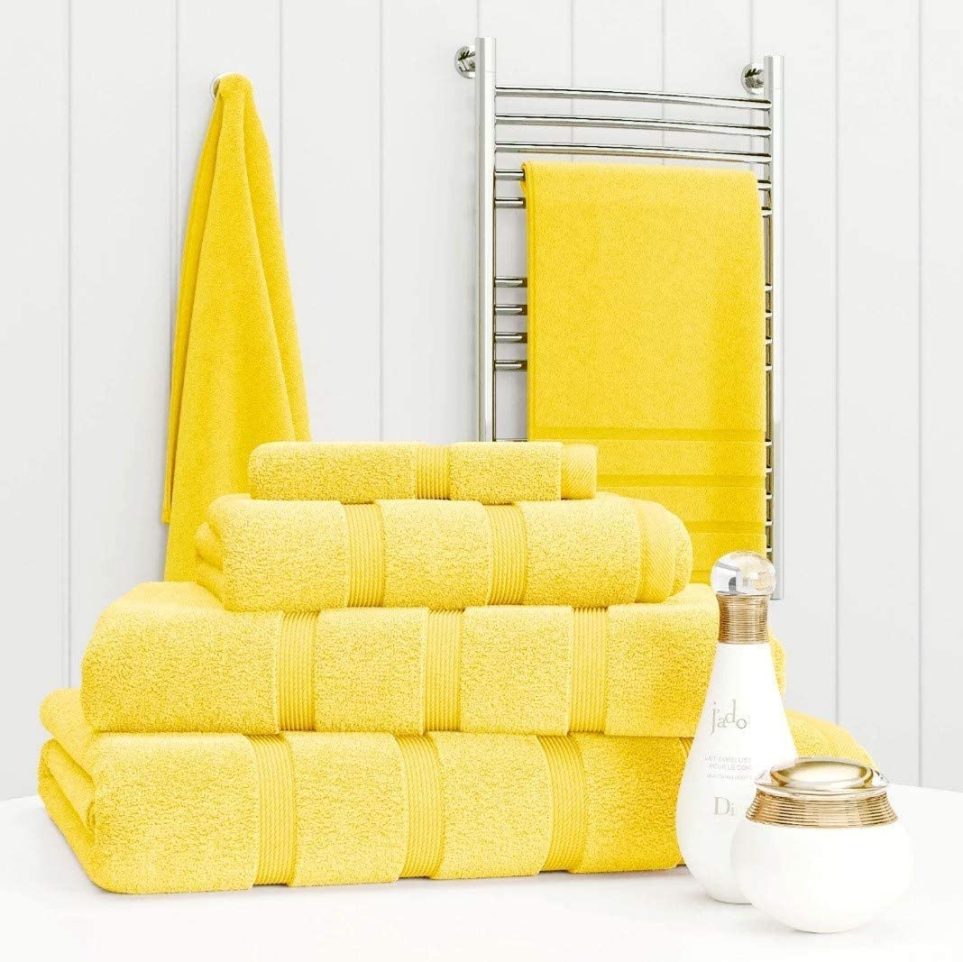 Z Fashion Luxury Towel Set 100% Cotton 2 Piece Towel Set Hand Towel Bath Towel Bale 500 GSM Bathroom towels 2 Piece Sets. Yellow