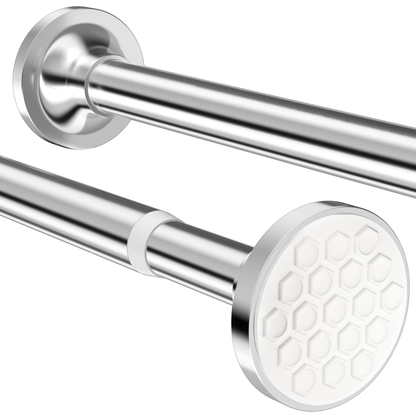 Shower Curtain Rail no Drilling Telescopic Pole Anti-Slip Curtain Rods Stainless Steel Shower Curtain Poles Extra Long 300cm for Living Room, Bedroom,