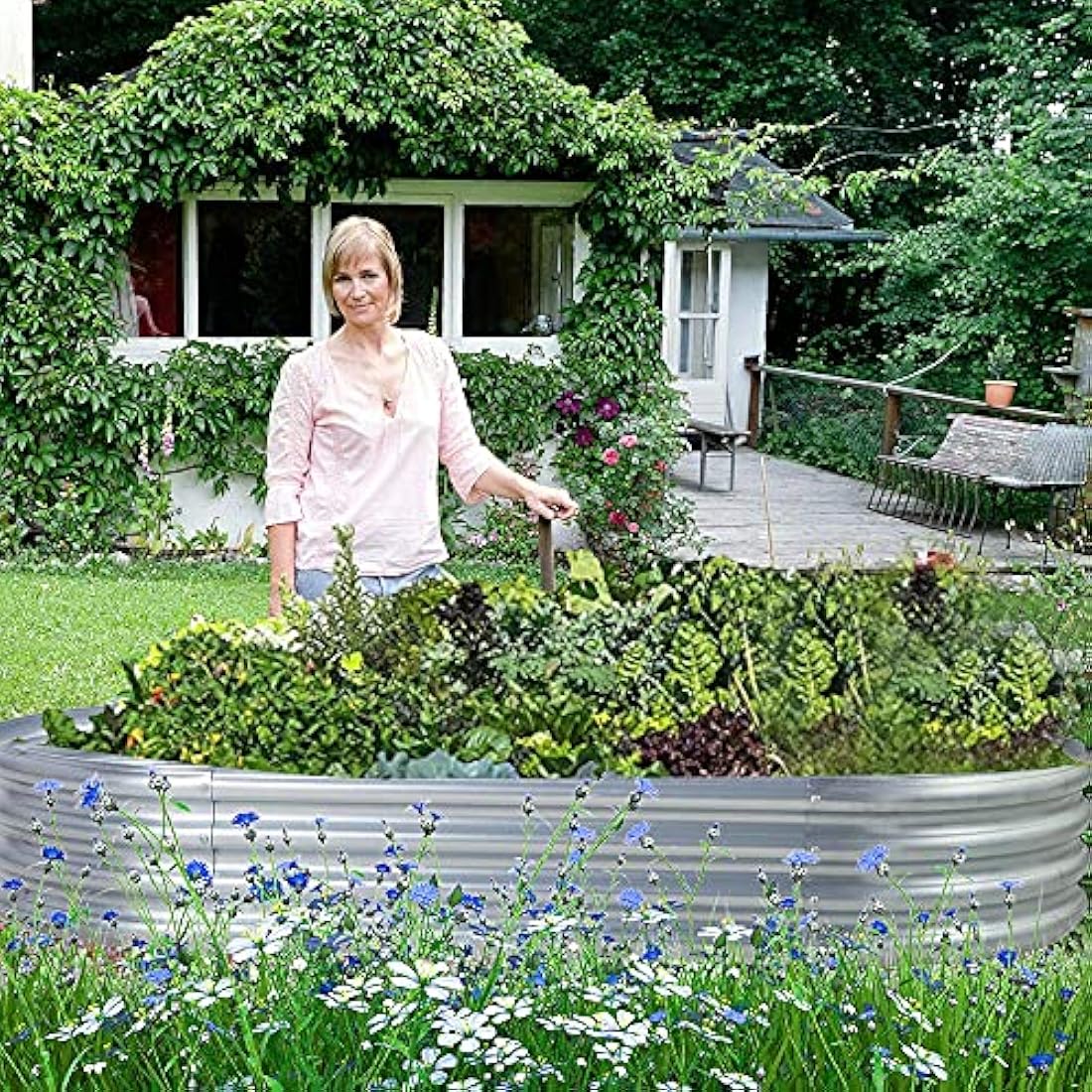 Land Guard 6ft Metal Raised Garden Bed,2 Pcs Galvanized Planter Raised Beds for Vegetables…………