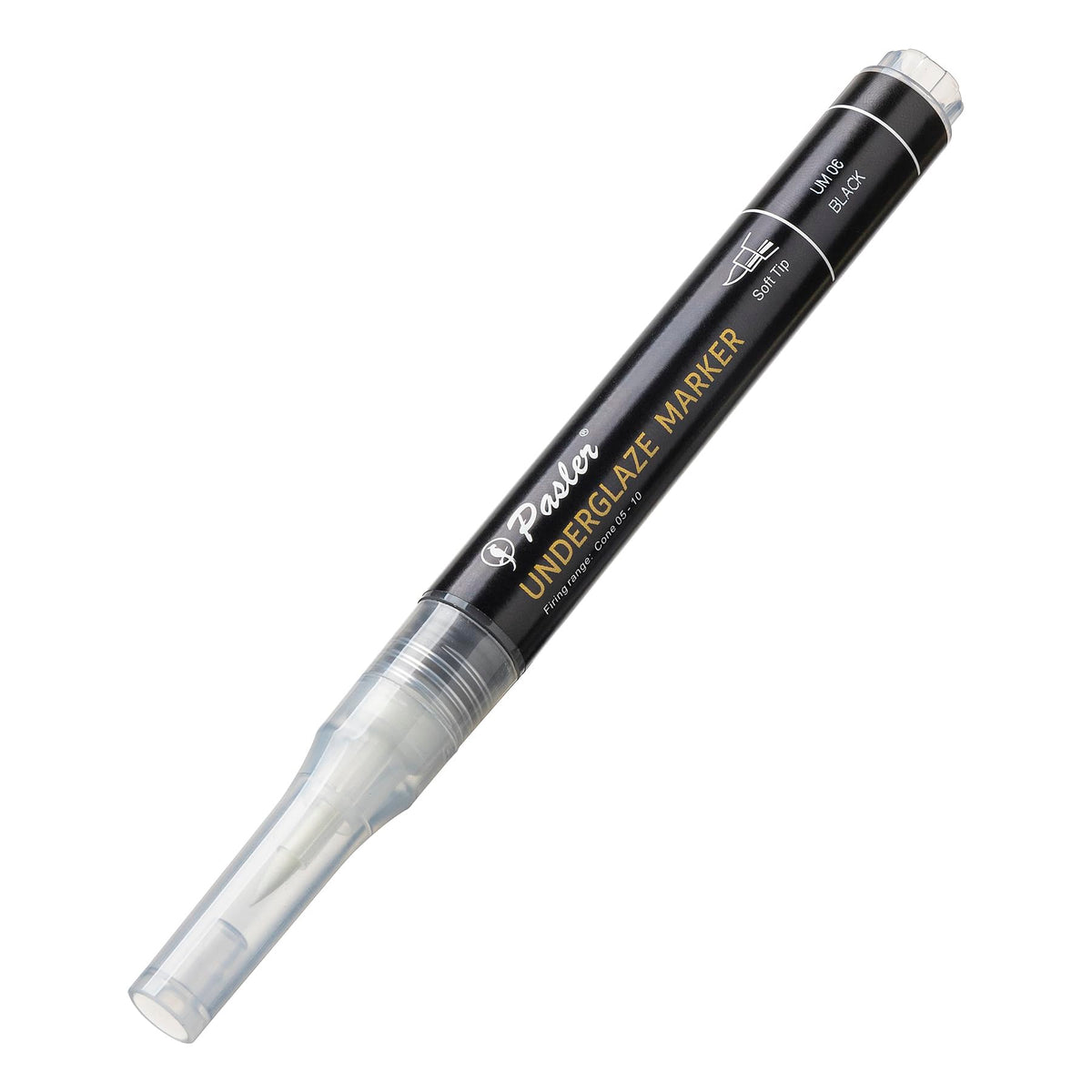 Pasler Underglaze Marker, Soft Tip Design Great for Ceramic Pottery Bisque, greenware - Pack of 1 Black