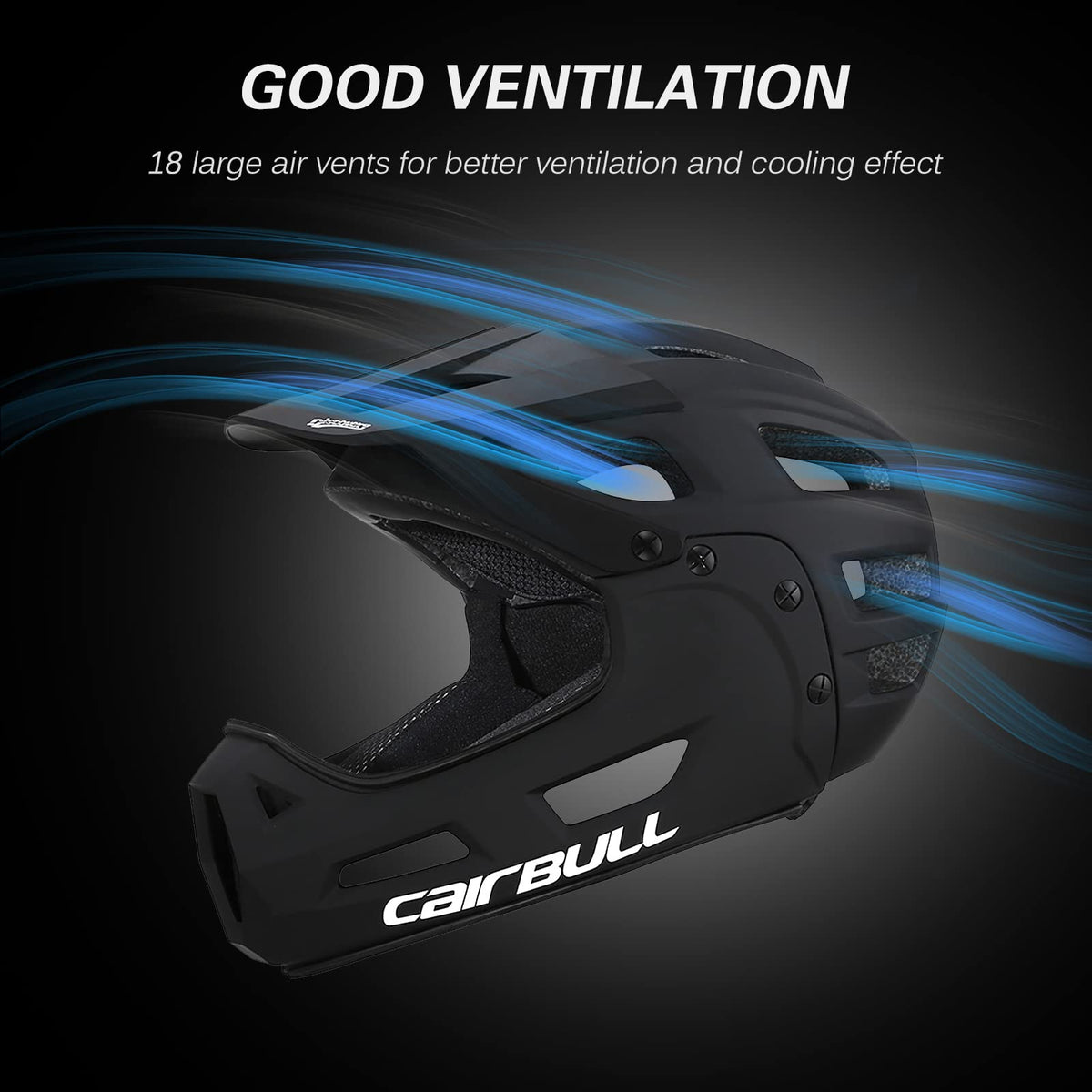 Lixada Full Face Bike Helmet,Adult Cycling Helmet with Detachable Chin Guard and Visor 54-61cm