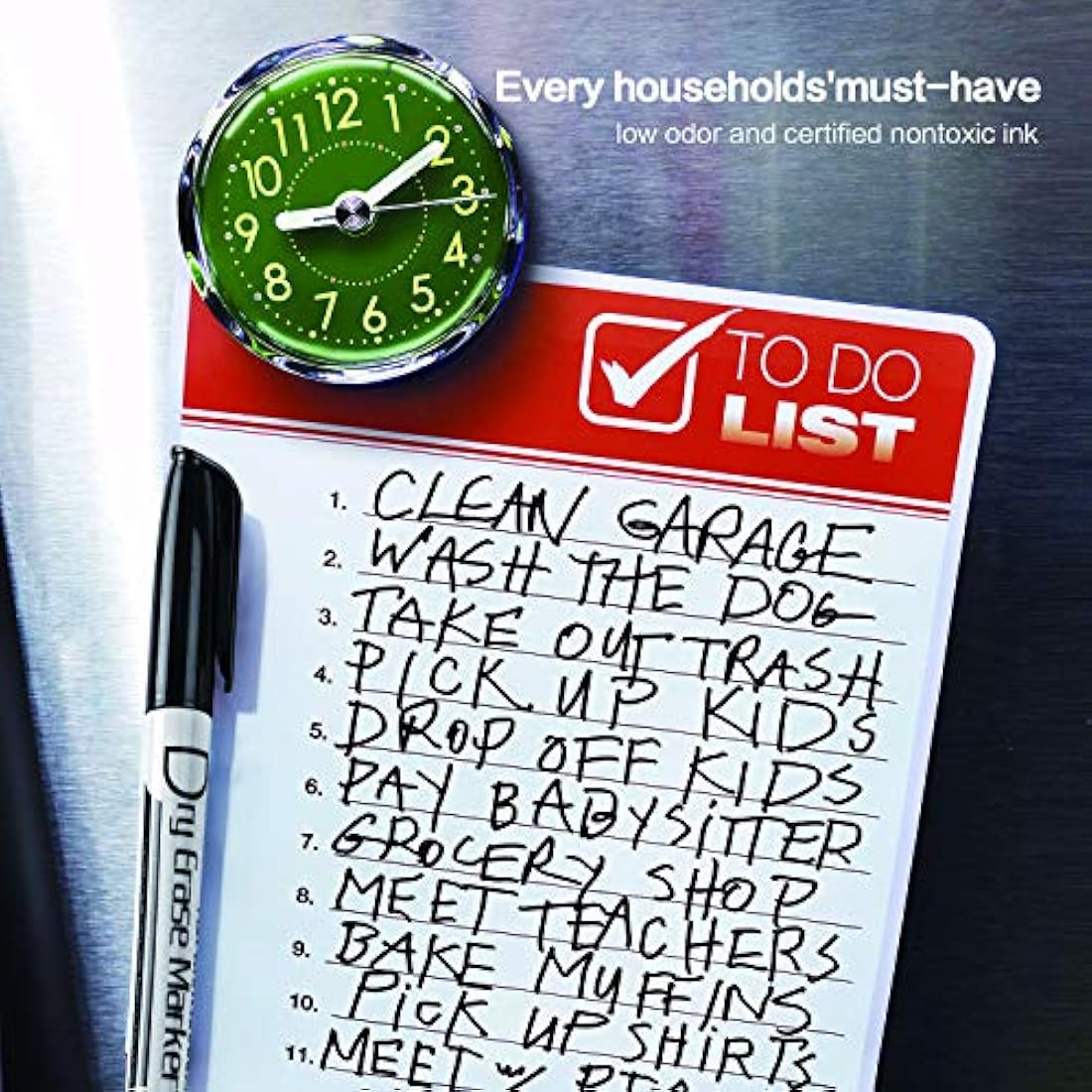 Volcanics Black Whiteboard Pens Dry Erase Marker with Low Odour Fine Tip Pack of 30