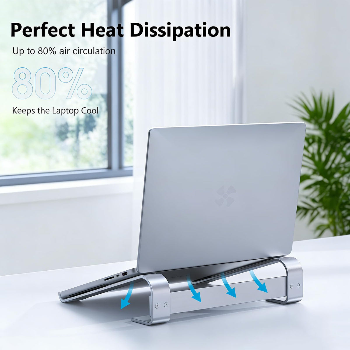 JOOF Aluminum Laptop Stand, Portable Cooling Stand, Ergonomic Laptop Holder for Desk (Non-Slip), Compatible with MacBook Air, Pro, Dell, HP, Lenovo