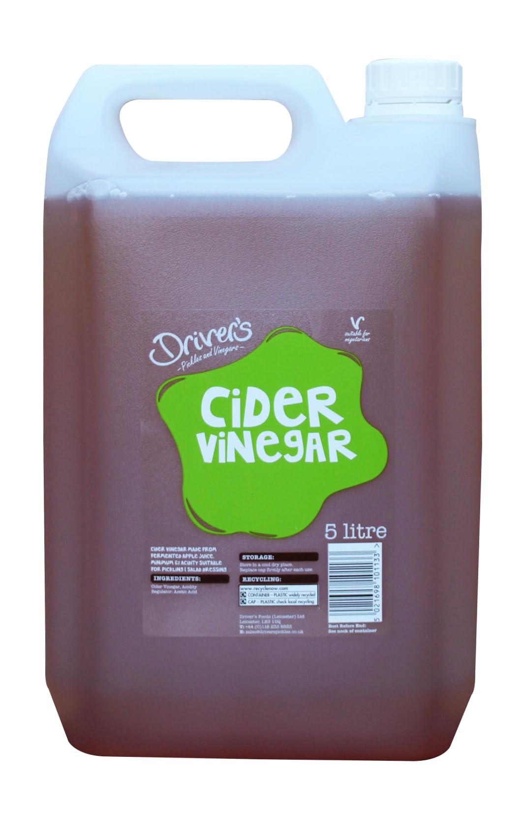 Driver?s Apple Cider Vinegar ? 5 Litre Catering Pack | Raw Apple Vinegar for Cooking, Dressings, Marinades & Pickling