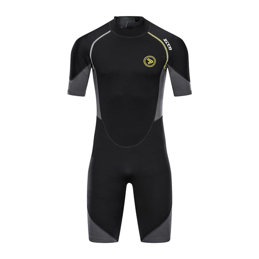ZCCO Men's Shorty Wetsuits 1.5mm Premium Neoprene Back Zip Short Sleeve for Scuba Diving,Spearfishing,Snorkeling,Surfing,3XL