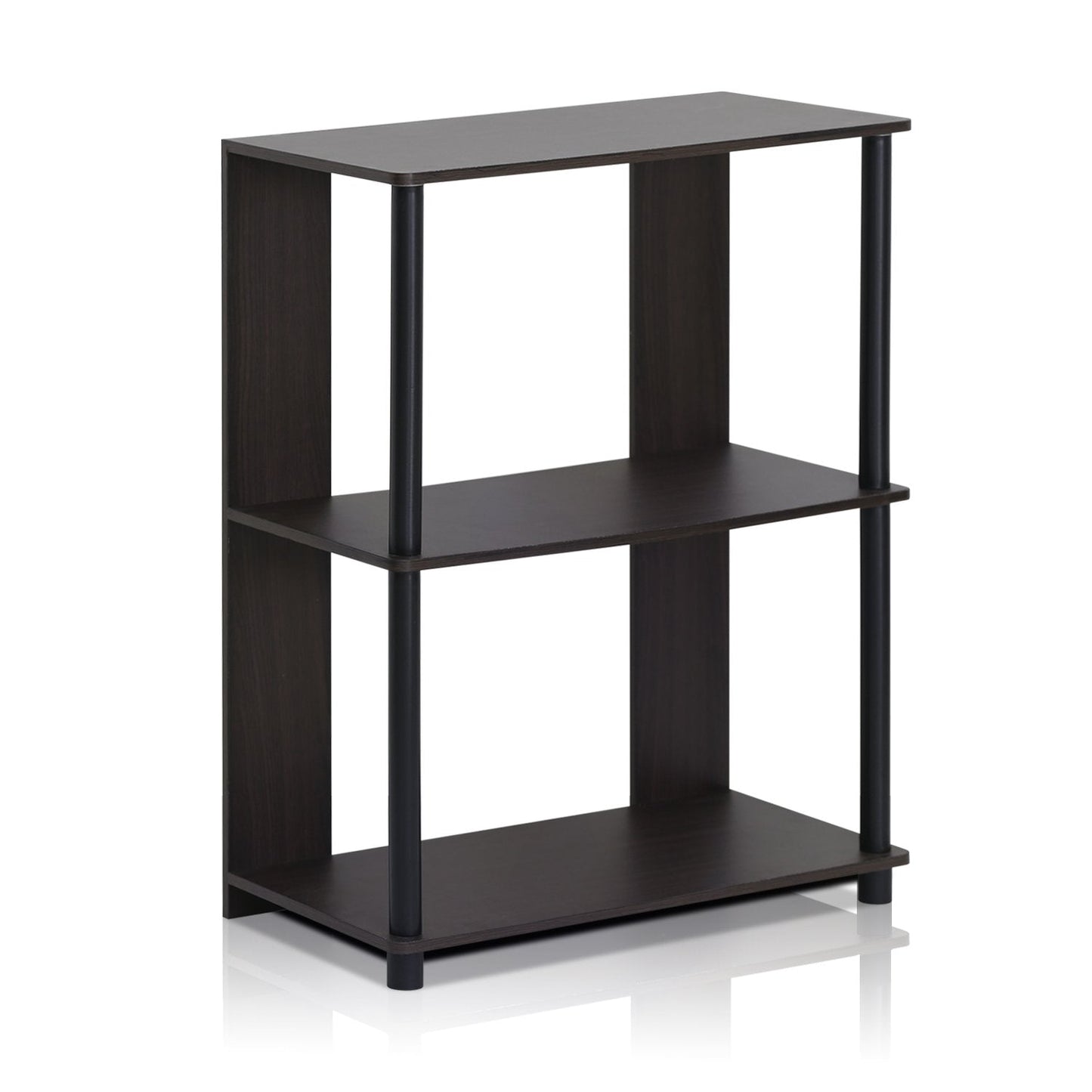 Furinno JAYA Book Shelf, 3-Tier Display Shelf, Open Storage Shelves, Shelving Unit, for Organization and Storage, Living Room, Garage, Home Office