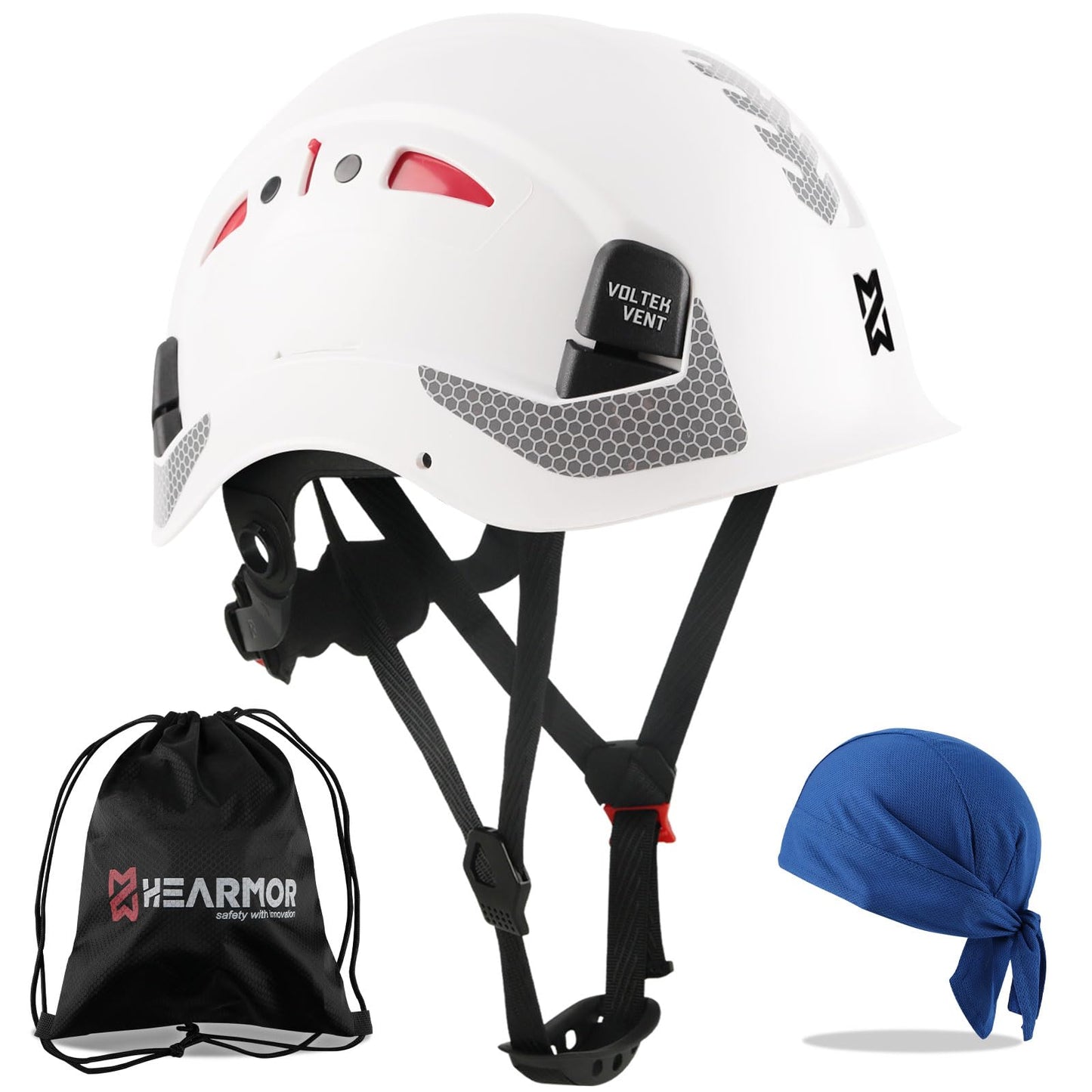 HEARMOR Safety Hard Hat ANSI Z89.1 & EN397 Certified, Adjustable ABS Construction Helmet with 6-Point Ratchet Suspension, Breathable Cooling Liner &
