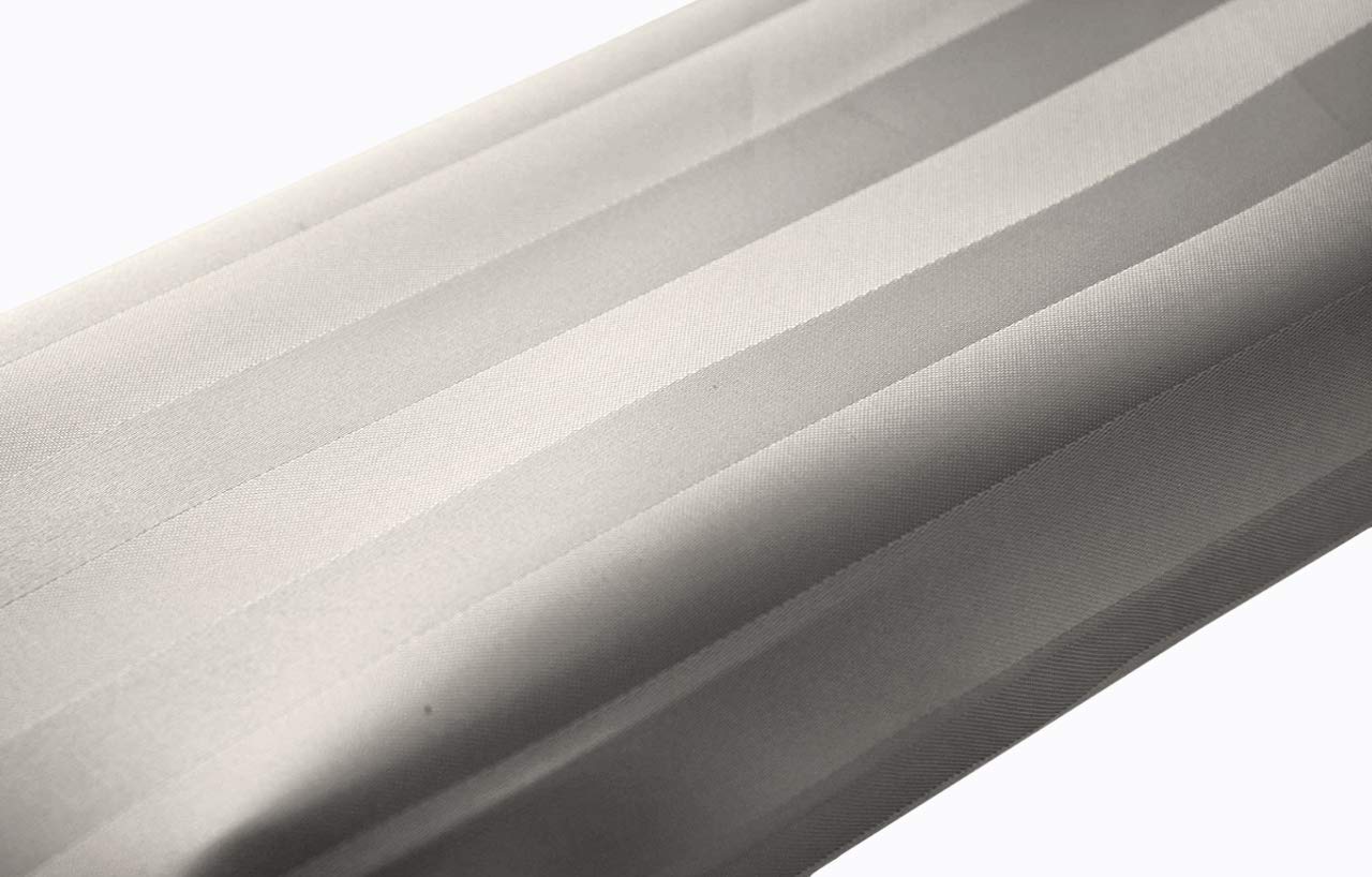 Cream Satin Stripe Shower Curtain Polyester Fabric - VARIOUS SIZES - STANDARD/EXTRA SHORT/EXTRA WIDE/EXTRA LONG - Machine Washable - Weighted Hem -