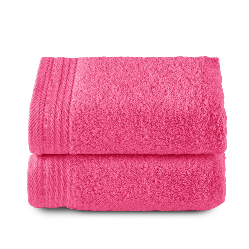 Top Towel - Premium - Large Bath Towels - Bath Towels -2 Hand Towels -50 x 100 cm - 100% Cotton - 600 g - Strawberry