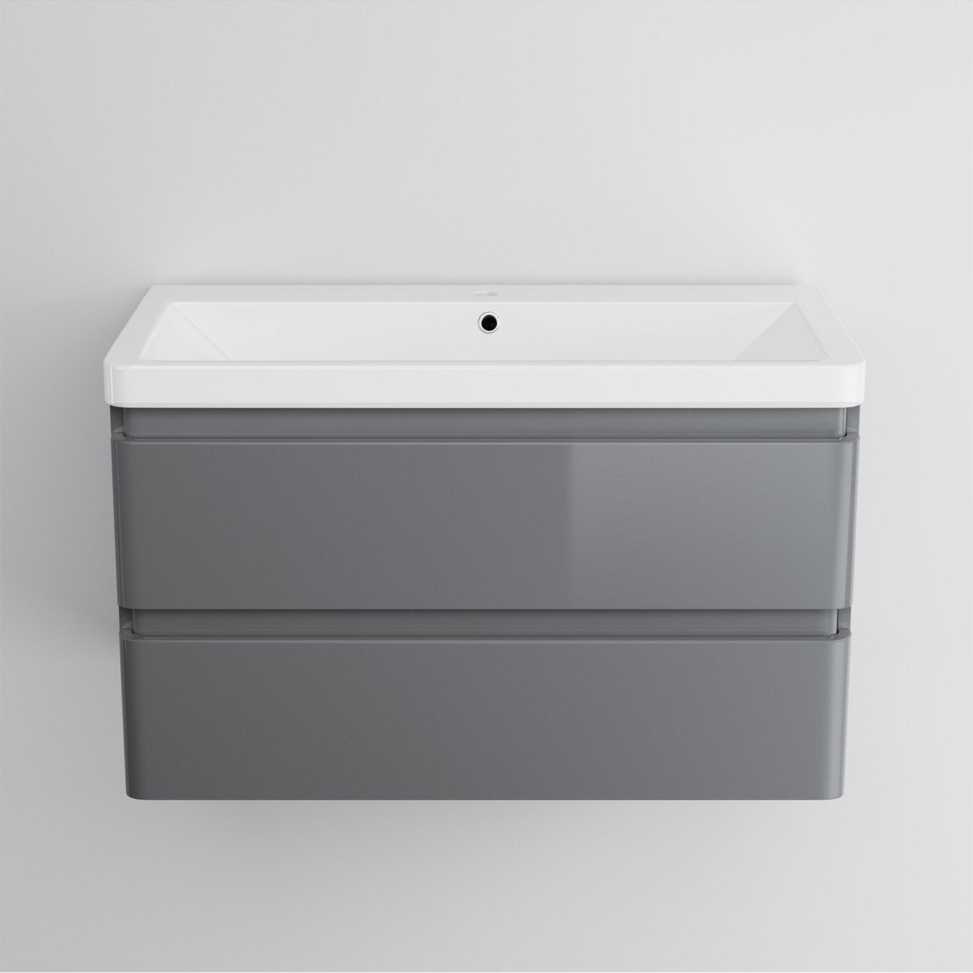 iBathUK Modern Grey Gloss Wall Hung Sink Drawer Unit 800mm (FlatPack)