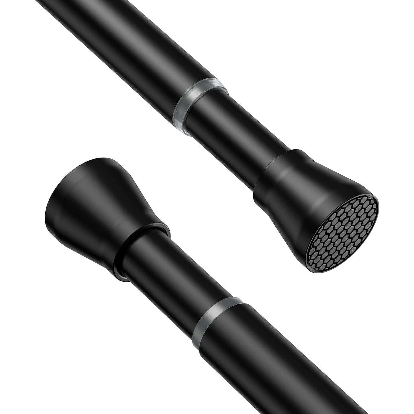 Shower Curtain Pole 75-160cm 1Pcs Tension Rods for Curtains Non-Slip Black Extendable Curtain Poles No Drilling Tension Rod Shower Pole Shower Curtain