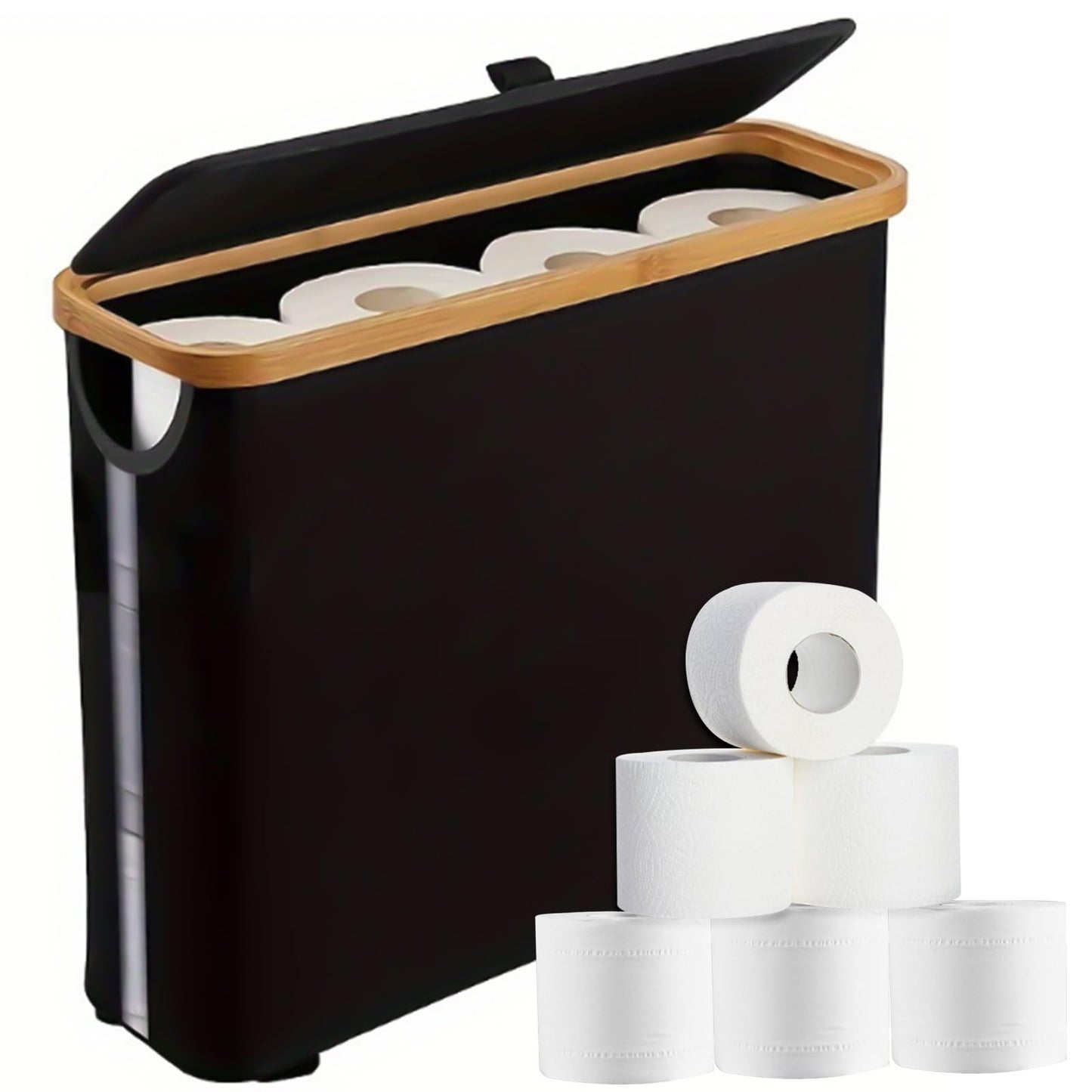 ZYNERY Toilet Roll Basket,Toilet Roll Basket Storage,Free Standing Toilet Paper Holder,Toilet Roll Stand,For Bathroom,Bedroom And Tissue Storage