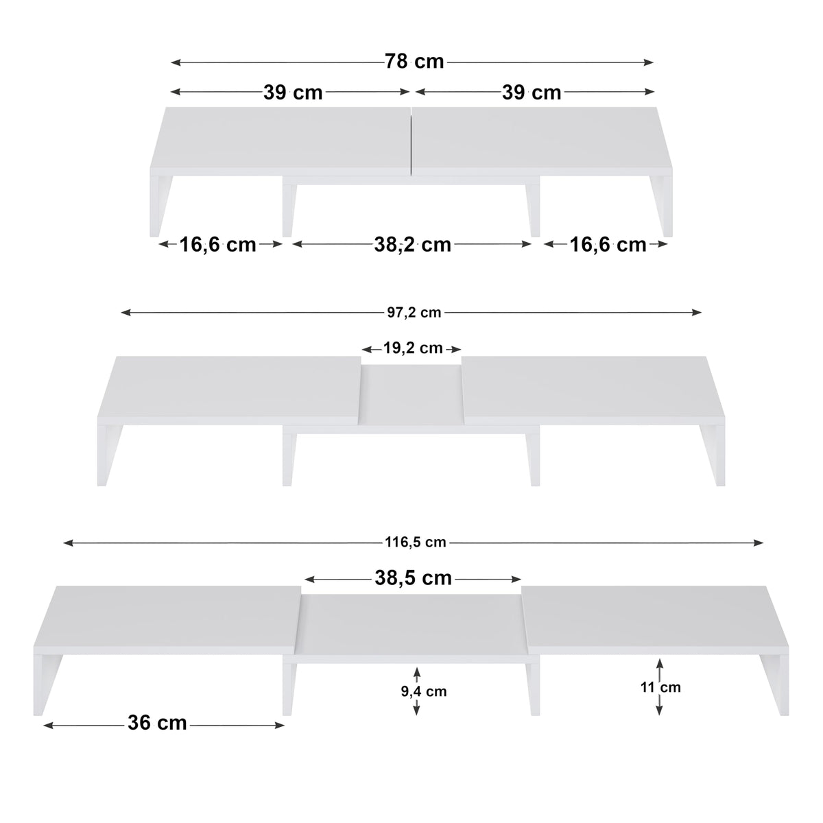 ComfortCove Dual Monitor Stand Riser, Monitor Stand, White