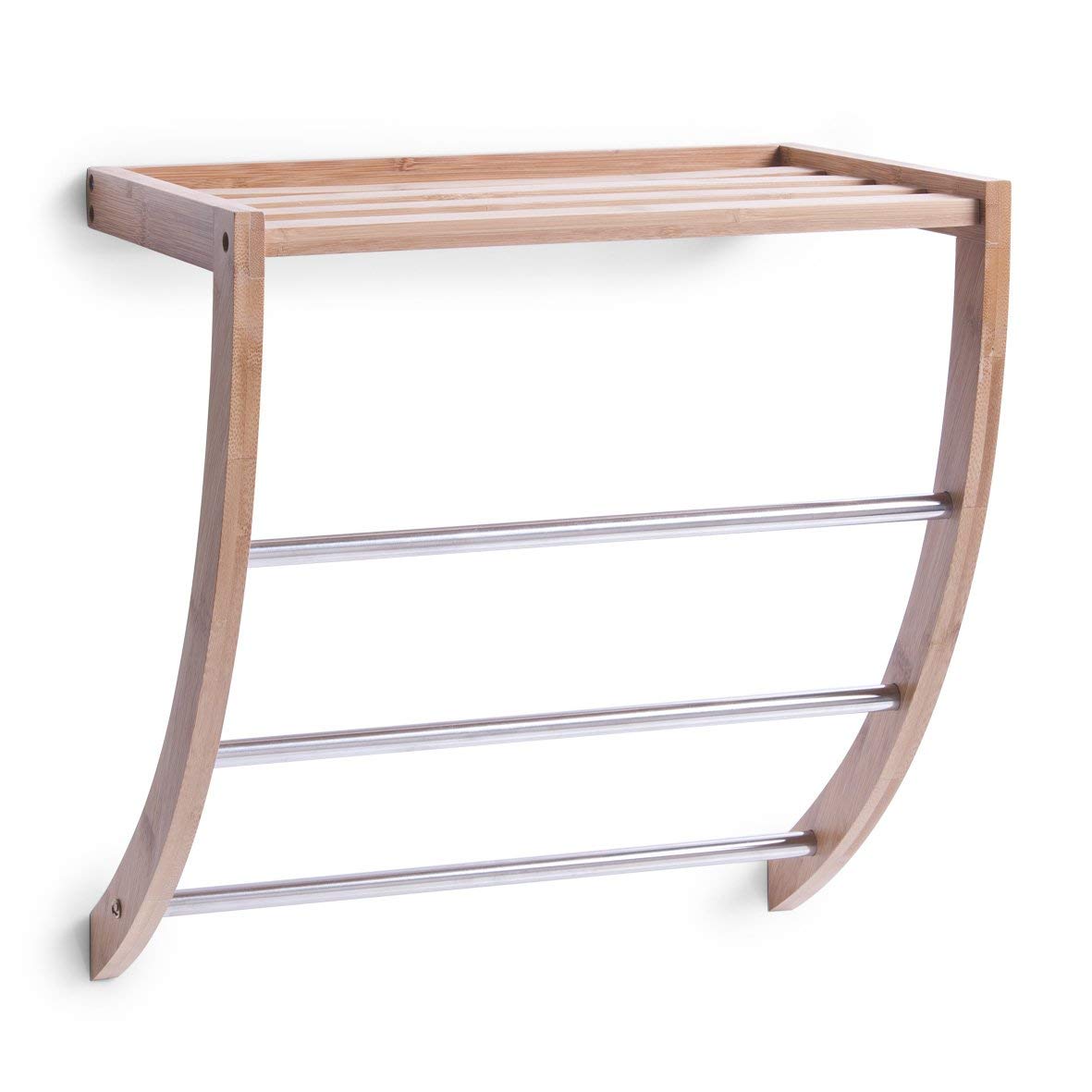 Zeller 13595 Towel Rail 38 x 24 x 40 Bamboo/Chrome