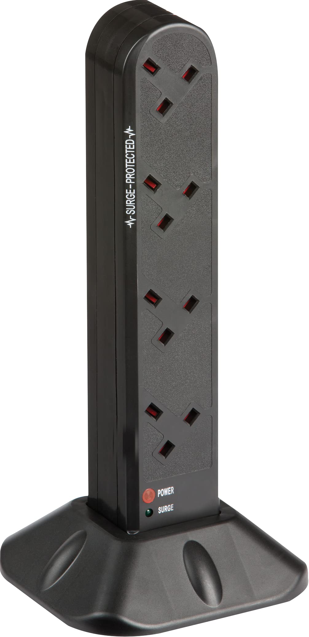 Knightsbridge ML 8 Gang 2 m Surge Protected Tower Extension Lead,Black