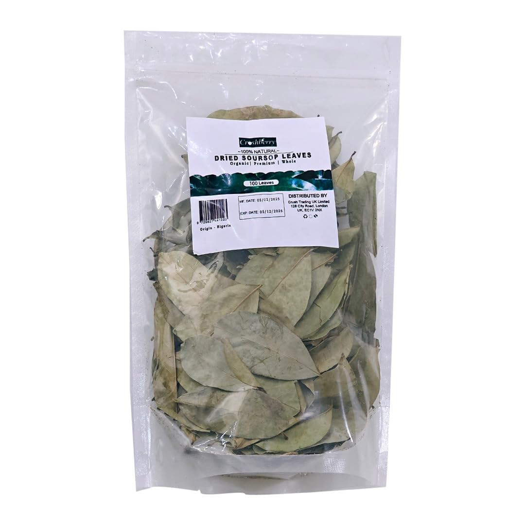 100pcs Organic Soursop Leaves ? Whole Dried Soursop Leaves ? Natural Wellness, Tropical Calm, Naturally Dried, No Pesticides - 100pcs