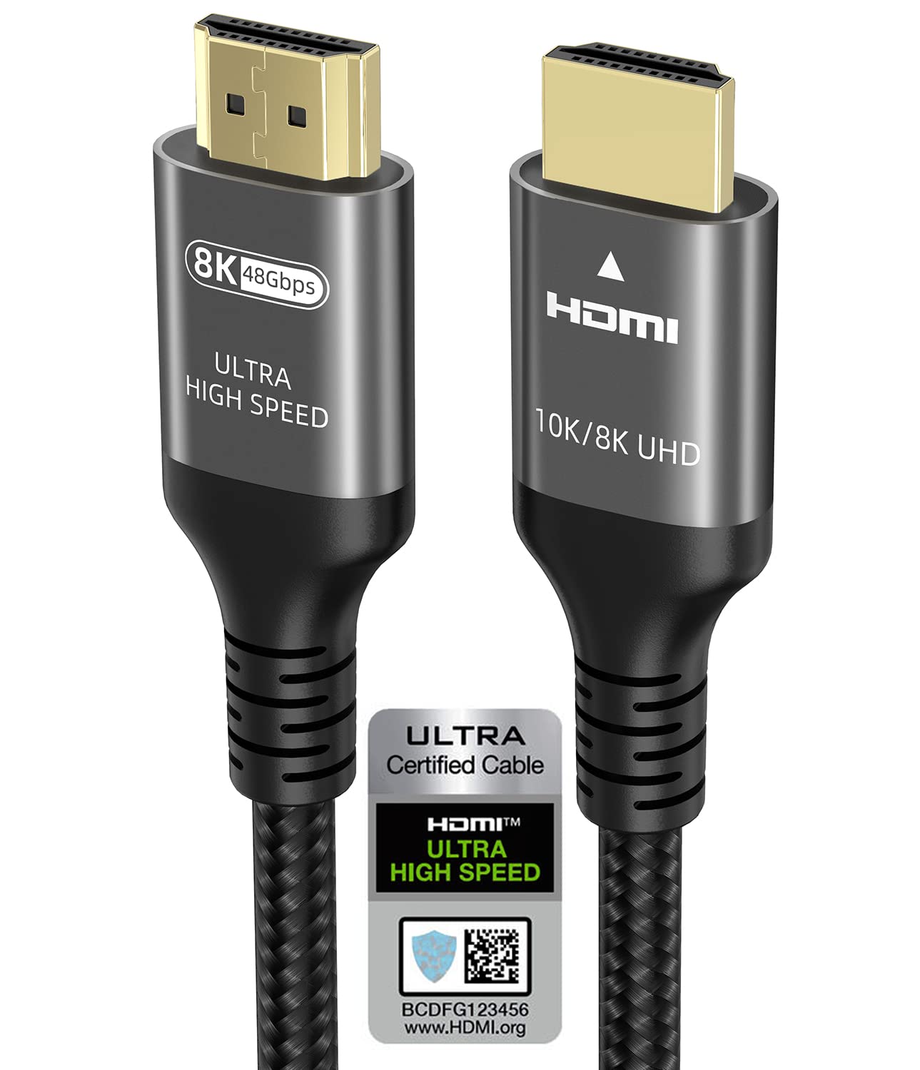 Ubluker 10K 8K 4K HDMI Cable 48Gbps 6.1M, Certified Ultra High Speed HDMI? Cable 4K 240Hz 144Hz 8K 60Hz 0.01ms HDR10+ ARC eARC HDCP2.3 N-etflix R-oku