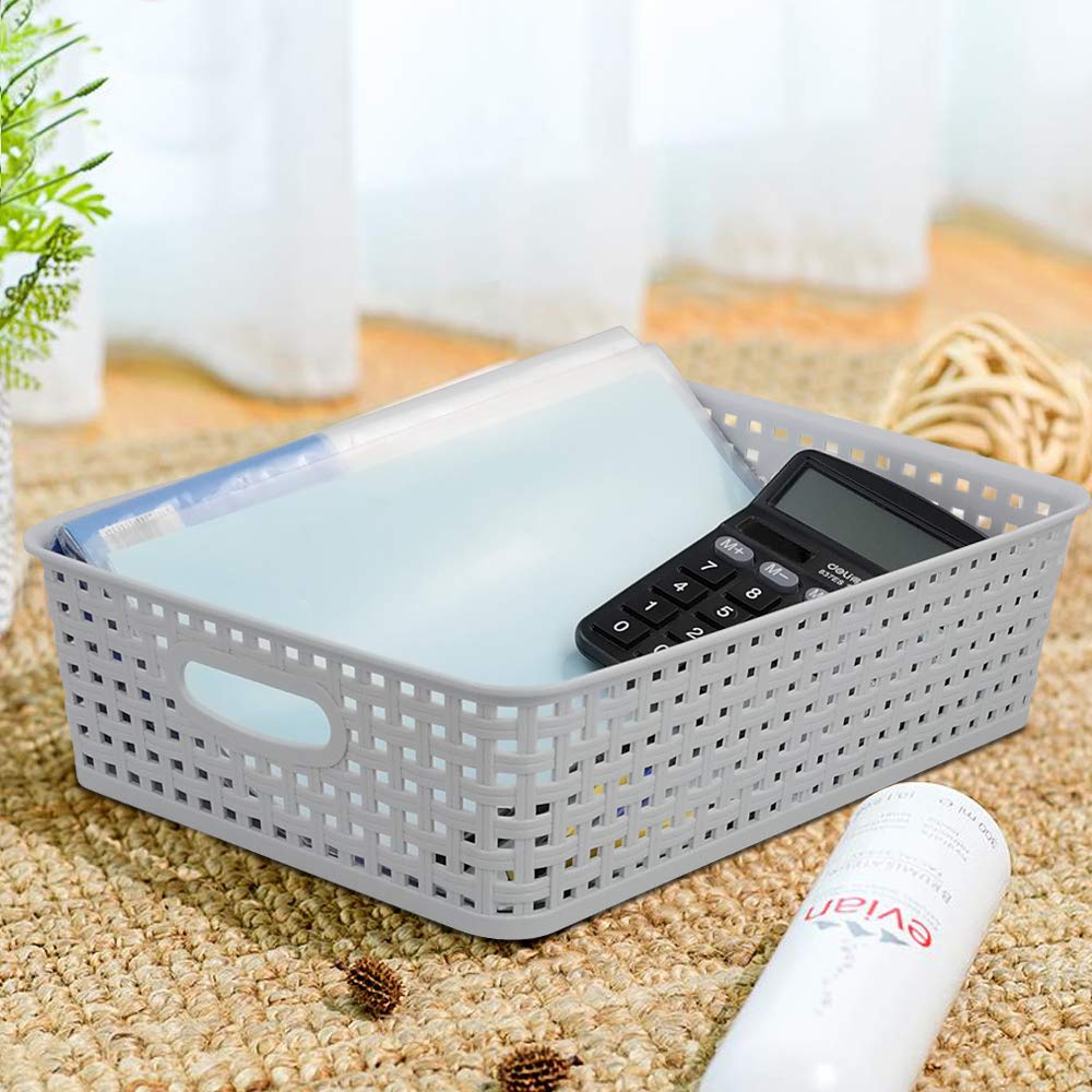 Gitany 6 Pack Desktop Storage Baskets, Plastic Office Baskets, A4 Storage Tray