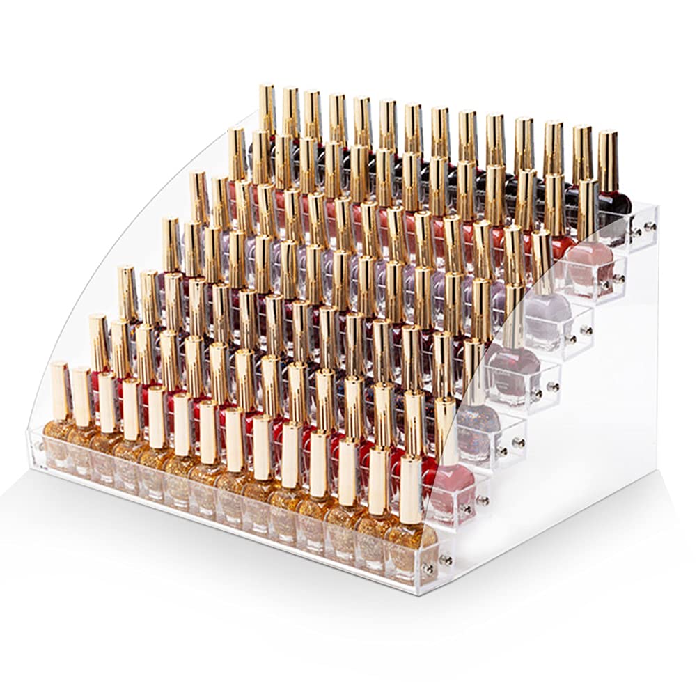 Ejoyous 7 Layer Nail Polish Organiser, Beautiful Fashion Nail Polish Acrylic Clear Nail Display Rack, for Tattoo Ink Nail Polish,Nail Polish Display