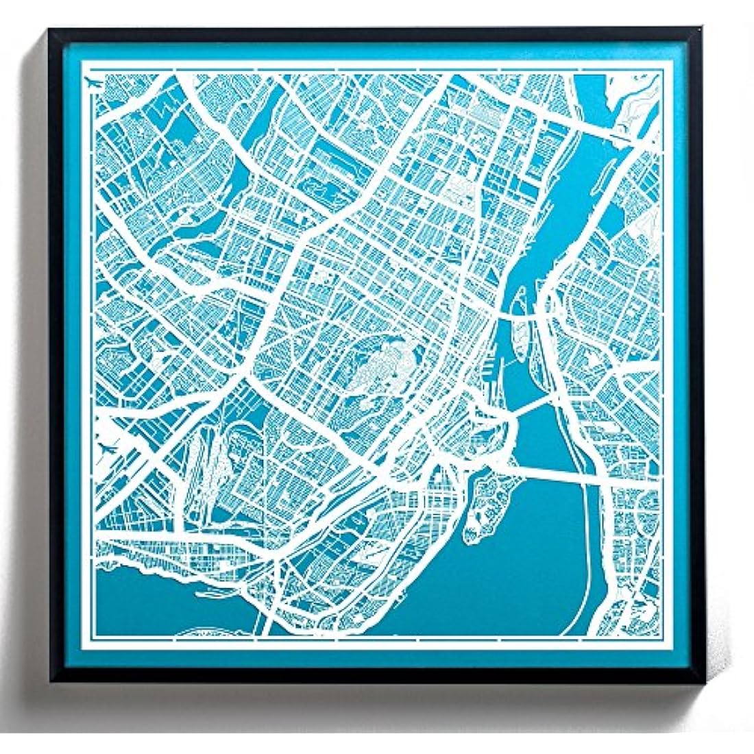 O3 DESIGN STUDIO Montreal Paper Cut Map White 12×12 inches Paper Art
