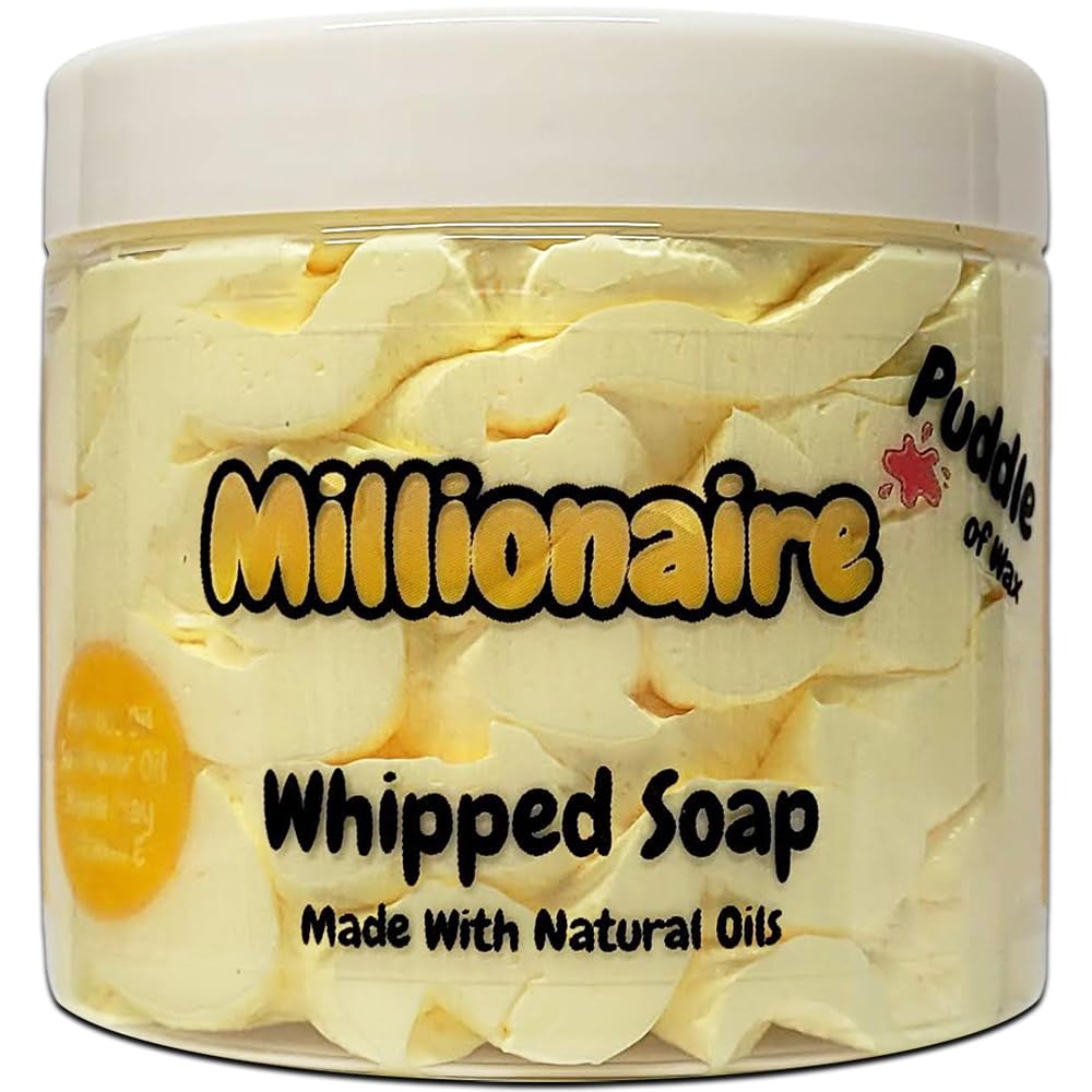 Millionaire Whipped Soap Body Wash - 150g - Natural Oils & Kaolin Clay - Aftershave Scent - Vegan Friendly - Puddle of Wax - Made in the UK