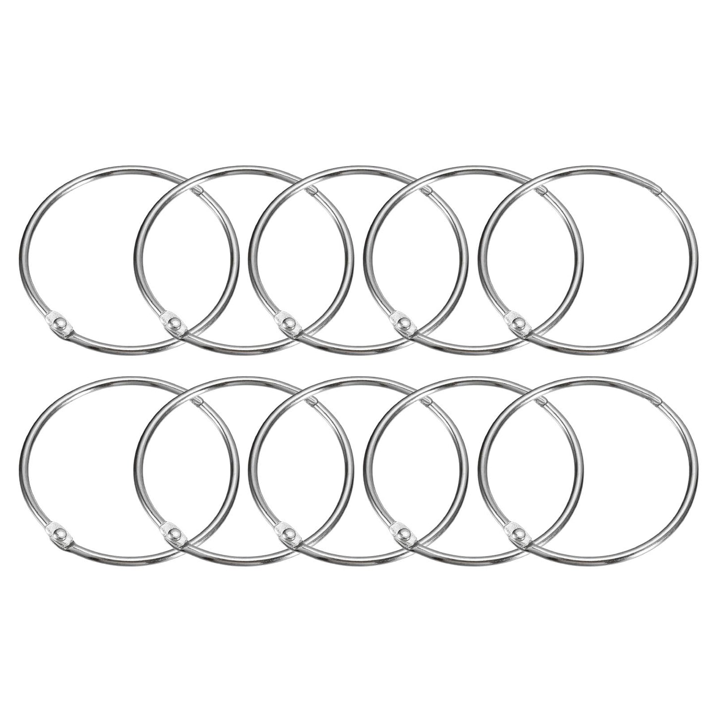 sourcing map 24Pcs 3 Inch Shower Curtain Rings Rustproof Metal Round Shower Hooks Snap Joint Design for Bathroom Shower Rod, Silver