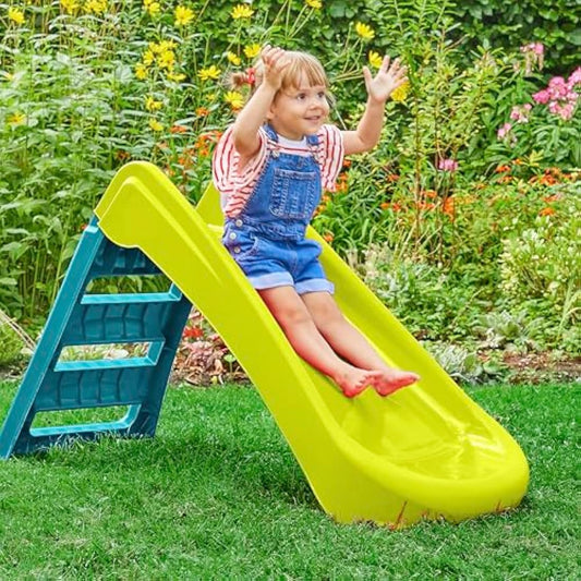 Palplay Junior Folding Slide for Toddlers and Children 18 Months + Kids Outdoor Play Equiptment. Ideal First Slide for Toddlers and Young Children, Green/Blue