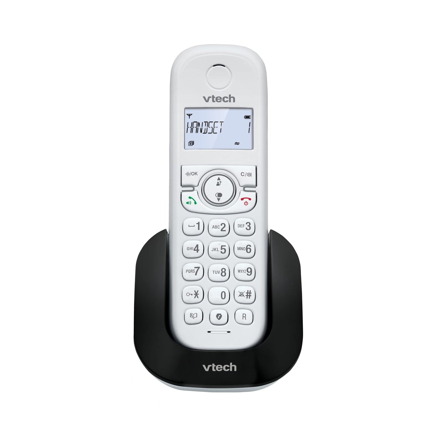 VTech CS1500 DECT Cordless Phone with Call Block, 1 Handset, Landline House Phones, White, Caller ID/Call Waiting, Redial, Handsfree, illuminated