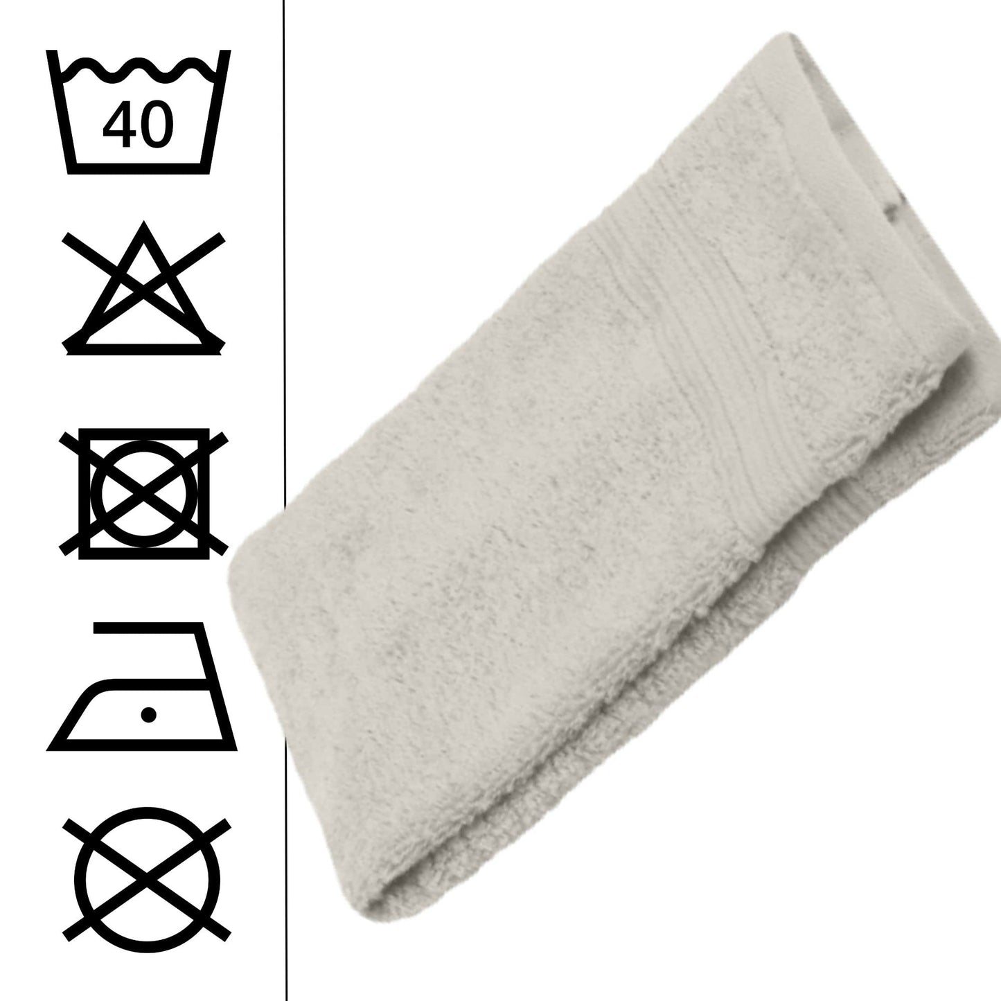 Stof - Bath Towel - Size 30 x 50 cm - 100% Organic Cotton - Linen Colour - Lagoon Model - Bath Linen - Wash at 40 cm