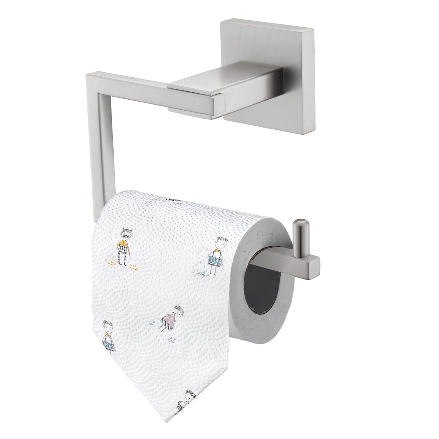 TURS Toilet Roll Holder 304 Stainless Steel Waterproof Toilet Paper Holder Wall Mounted Chrome Toilet Roll Holder for Bedroom Brushed Finish