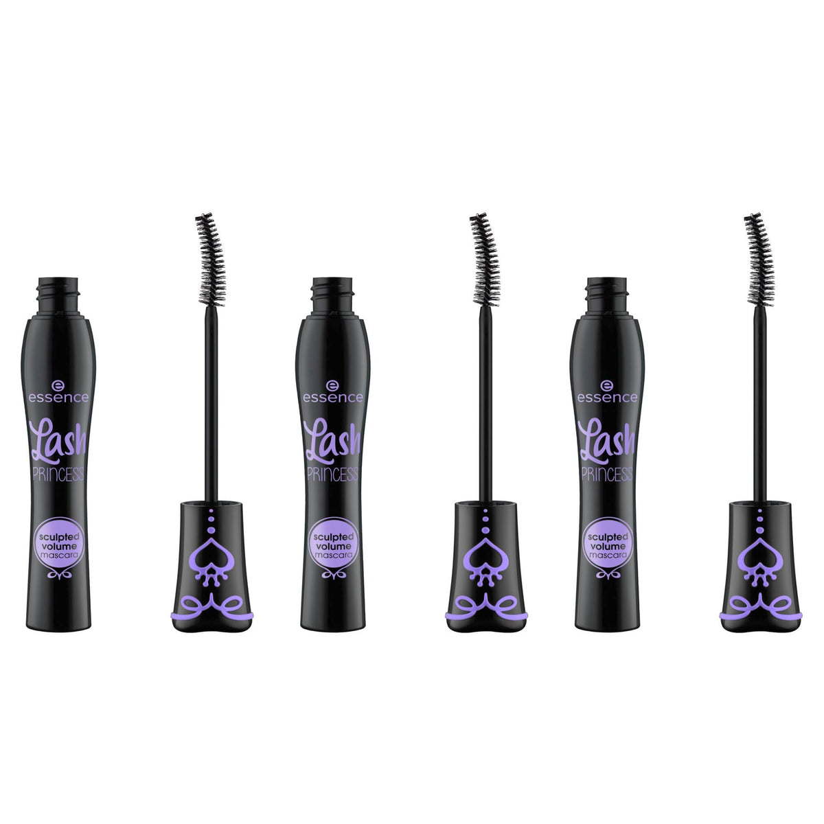 essence Lash Princess Sculpted Volume Mascara, Black, Defining, Volume-Shaping, Vegan, Conforms to Our Clean Beauty Standard, Pack of 3 3 x 12 ml