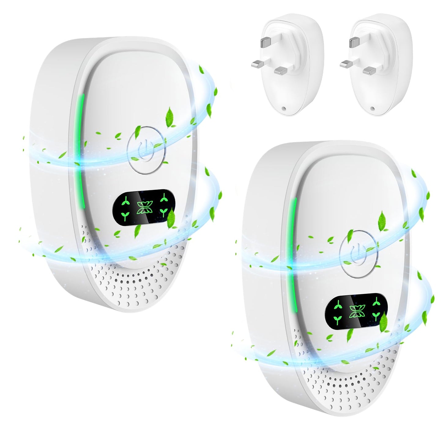 Air Purifier for Bedroom Smokers, 2-Pack Plug-In Negative Ion Air Purifier, Portable Mini Ioniser for Home, Quiet Odour Remover for Pets, Toilets,