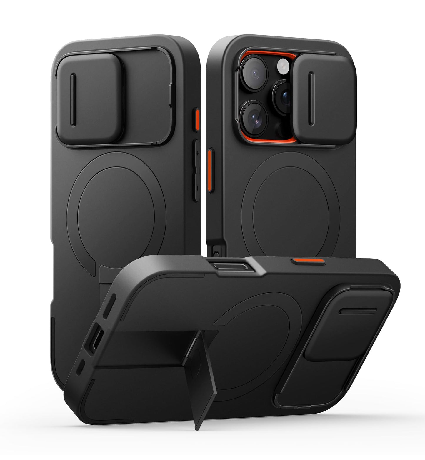 SURITCH Magnetic Case Compatible with iPhone 16 Pro, Shockproof Bumper Case Slim Protective Cover with Slide Camera Cover and Adjustable