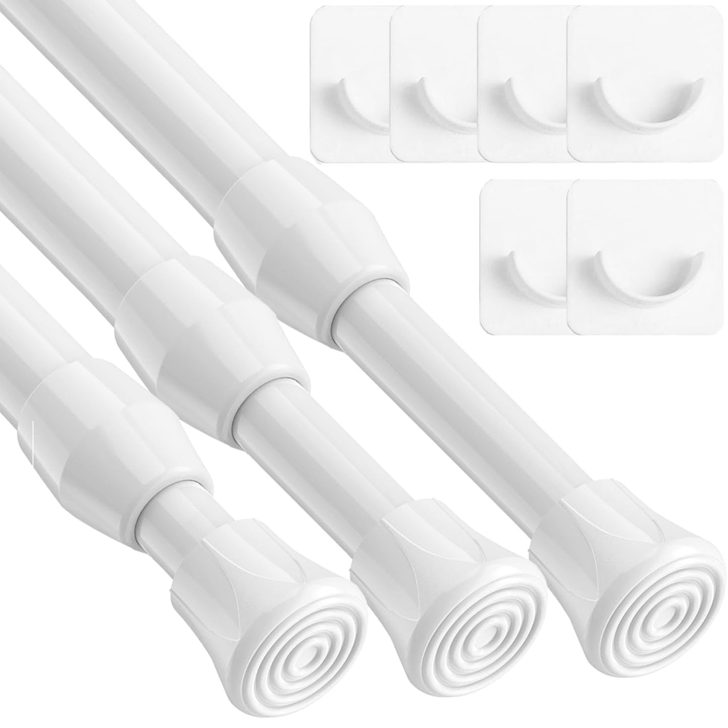 3PCS Tension Rods for Curtains Extendable Curtain Poles Net Curtain Rods Extendable No Drill Tension Pole For Bathroom, Window, Cupboard