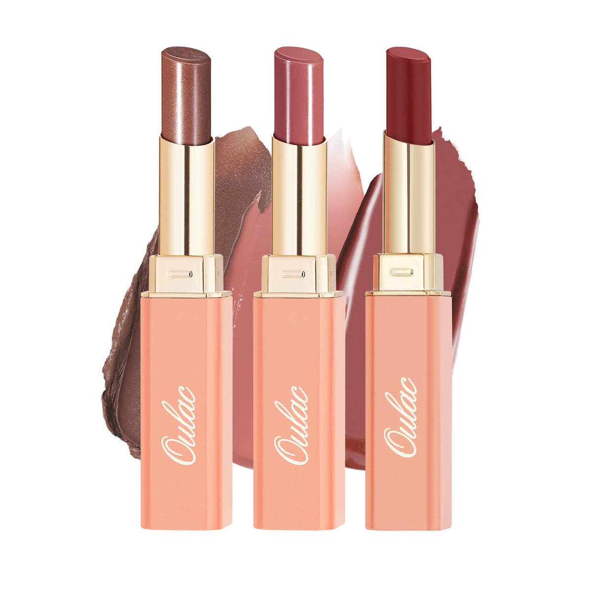 Oulac 3PCS Lipsticks Set - Black Red Lipstick Chocolate Brown Lipstick, Moisturizing Formula | Glossy Finish, Vegan 02/03/17
