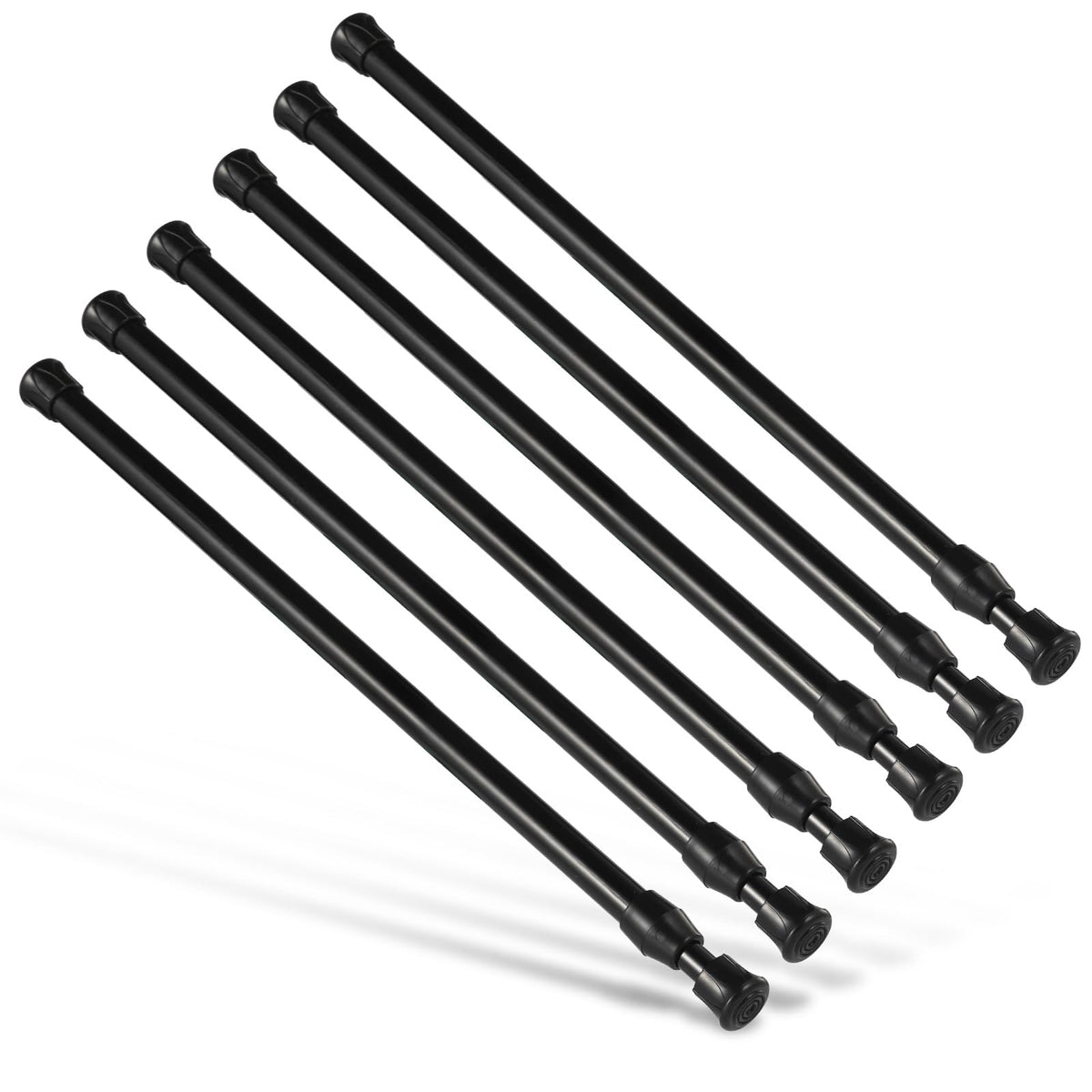 Goowin 6Pcs Tension Rod, 40-70cm Tension Curtain Rod, No Drilling Rustproof Spring Small Tension Rod, Adjustable Tension Rods for Closet, Kitchen,