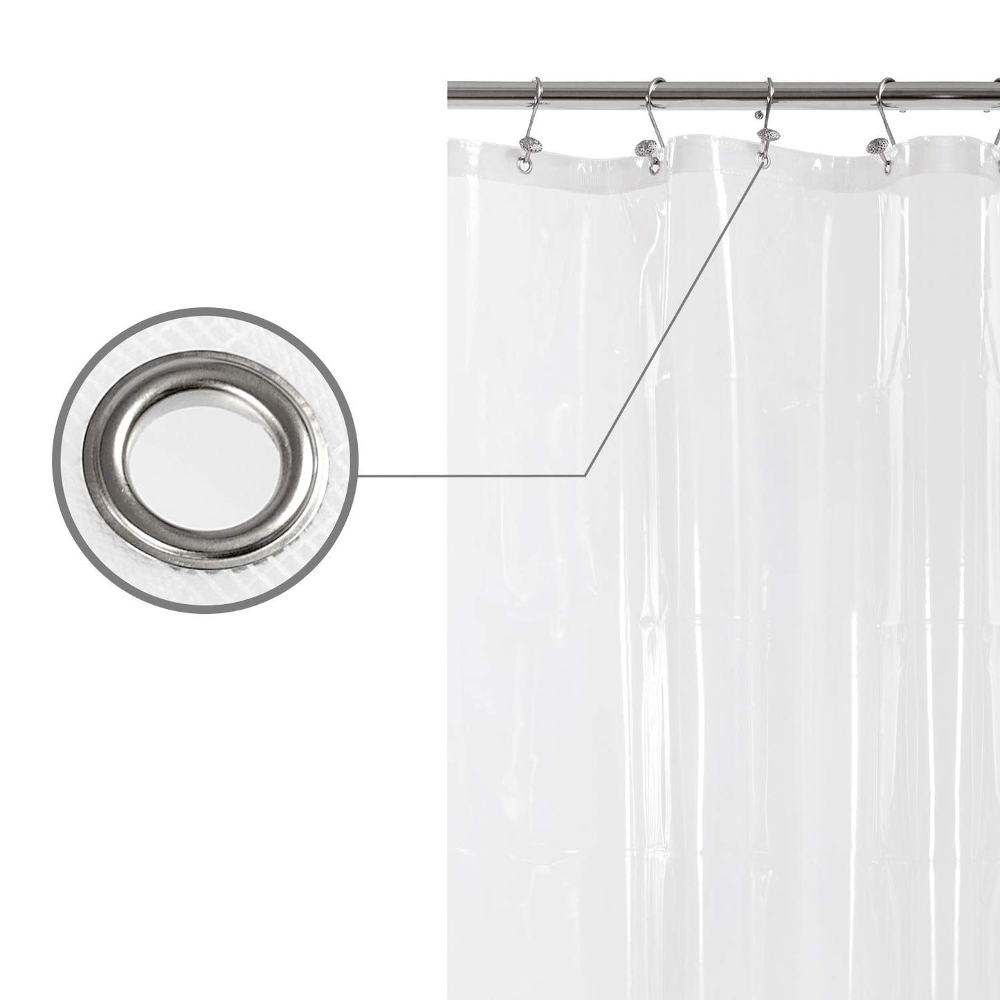 Barossa Design Peva Shower Curtain 72 x 75 Inches Width x Height Clear