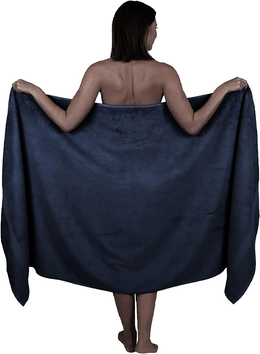 Wholesale Trade Dealz Extra Large Bath Sheet 100 x 200 cm Super Jumbo Big Bath Sheets Towels Beach Body Wrap XL Bath Towels 600-GSM (Navy)