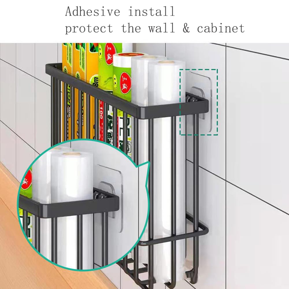 EigPluy 2 Pieces Kitchen Cabinet Door Storage Box, Self-Adhesive Storage Box, Wall Mounted Metal Storage Boxes,Cabinet/Bathroom/Fridge Small Items