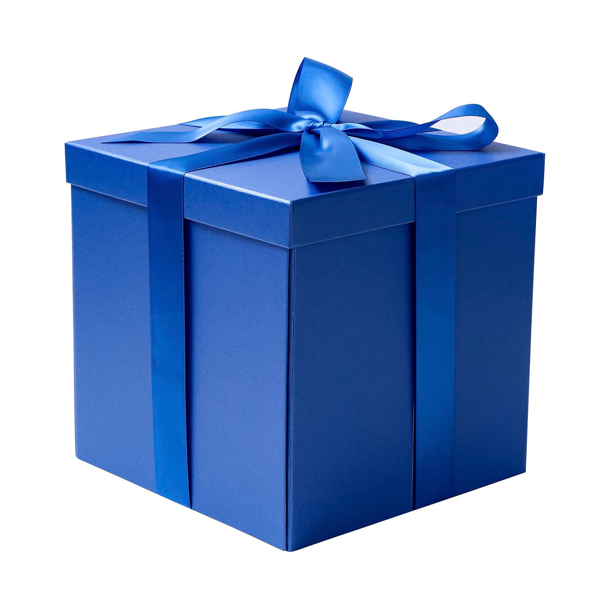 RUSPEPA Medium Birthday Gift Box with Lids, Ribbon and Tissue Paper, Collapsible Gift Box - 1 Pcs, 23 x 23 x 23 cm, Royal Blue