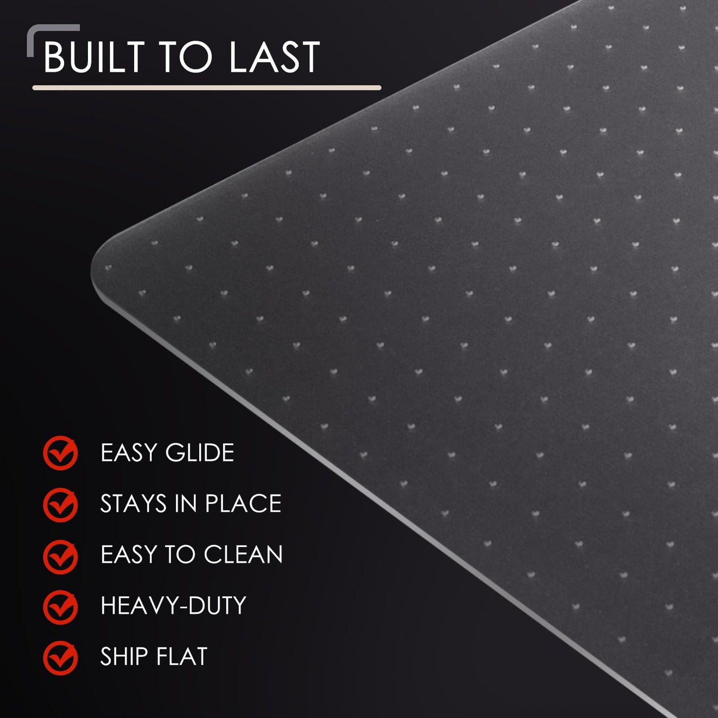 Kuyal Office Chair Mat for Carpet, 81 x 121cm (32" x 48") Clear Heavy Duty Computer Chair Mat, Under Desk Protector Carpeted Floors Mat, Easy Chair