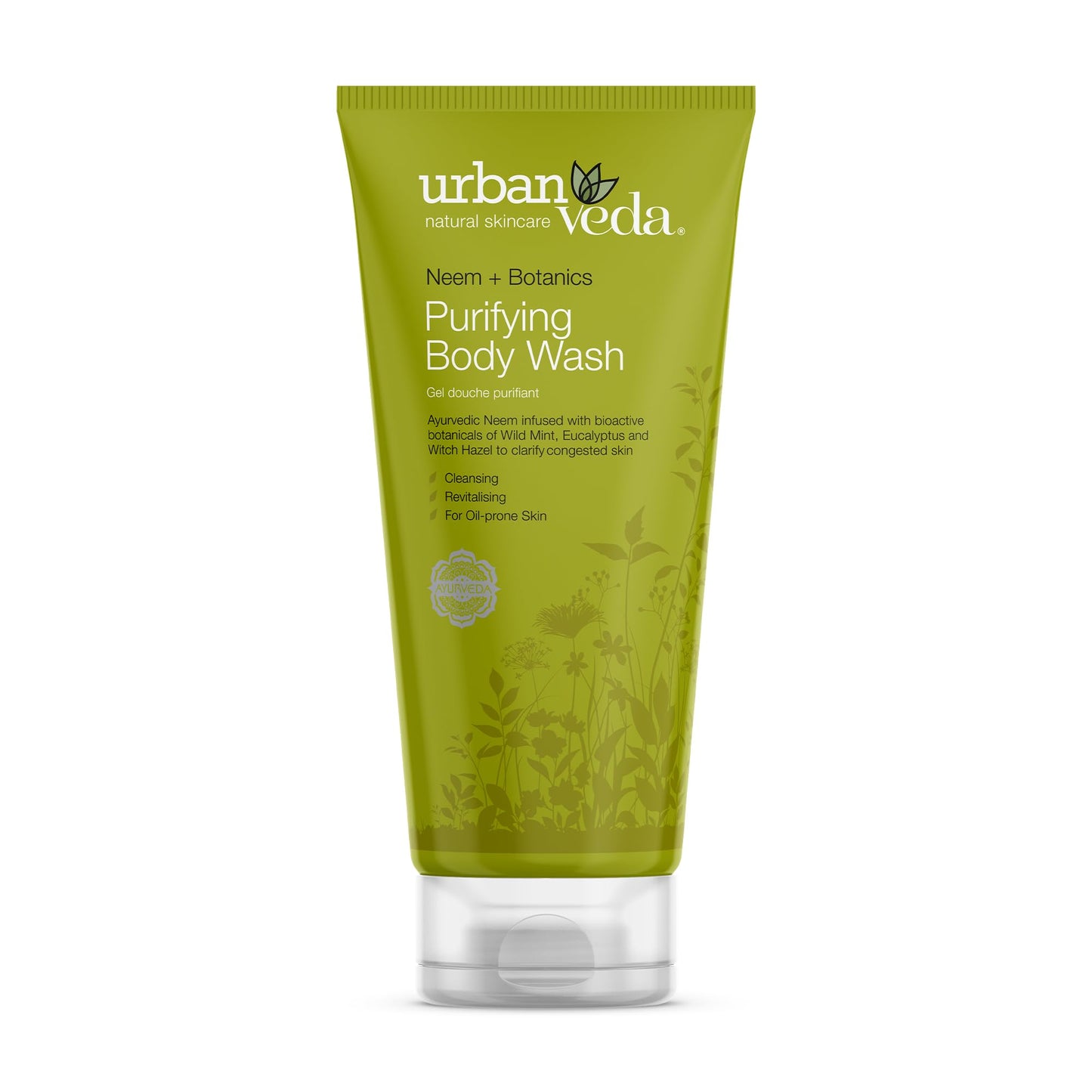 Urban Veda Neem Body Wash | With Salicylic Acid and Witch Hazel for Oily Skin | Shower Gel for Body & Back Acne Treatment | Tea Tree BodyWash | Body