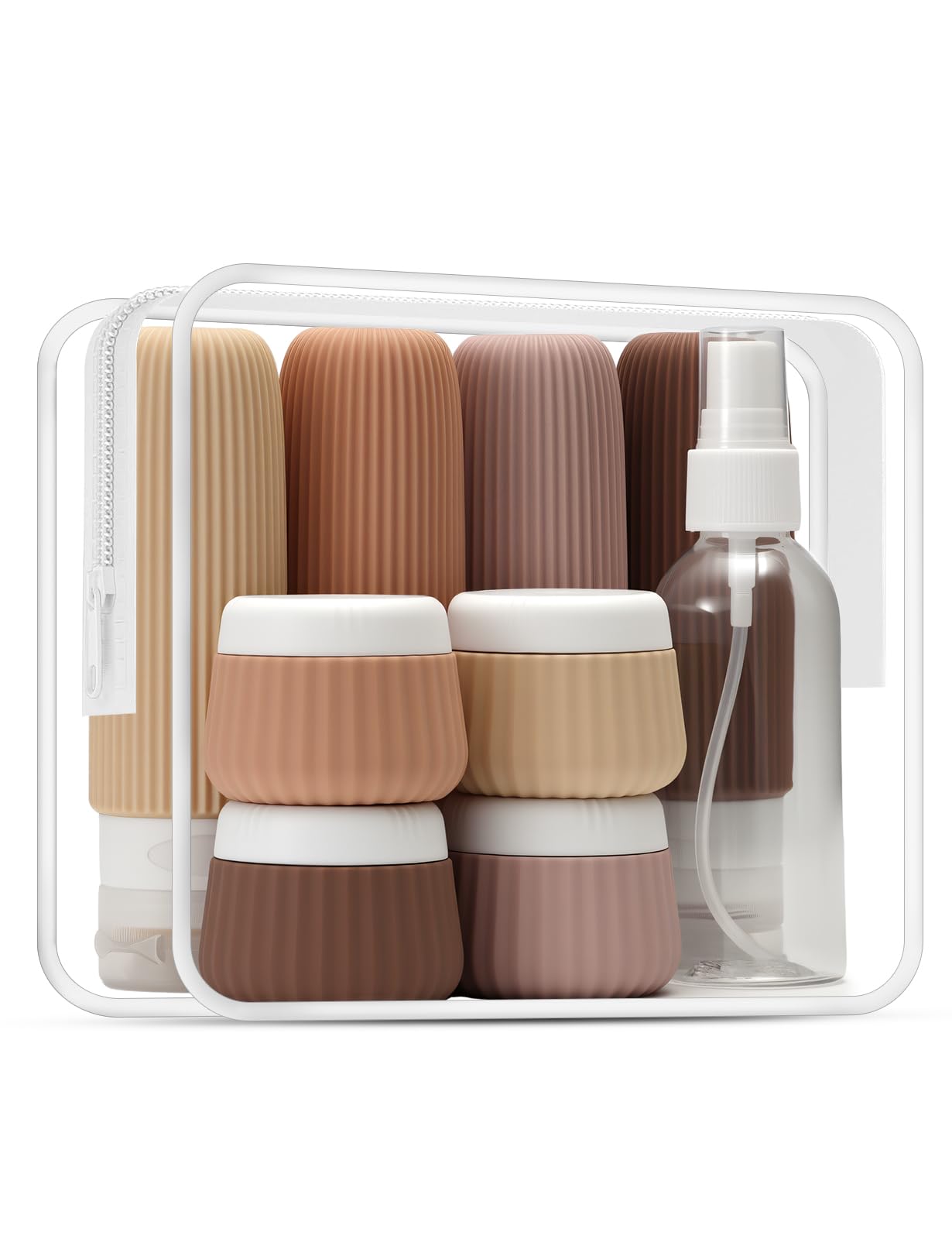 Yiorxu Travel Bottles Set for Toiletries TSA Approved,9 Pack Silicone Travel Bottles Containers for Toiletries Leak Proof,Small Plastic Bottles