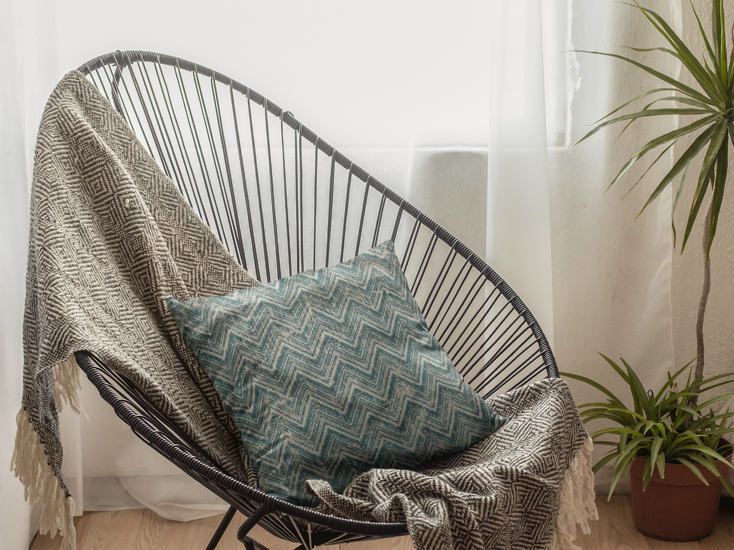 Art Of The Loom Design 2 Aqua Piped 18" / 45cm Cushion Cover