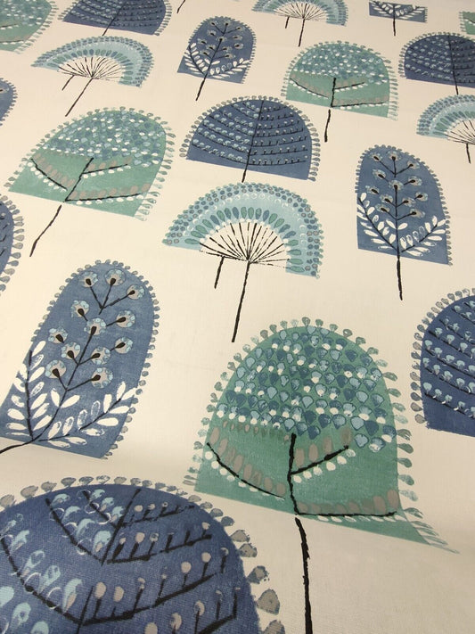 iLiv Scandi Wood Indigo Curtain Upholstery Fabric By The Metre