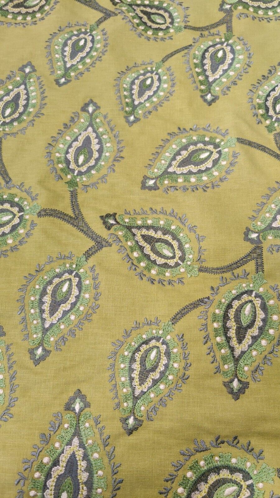 iLiv Sestriere Citrine Embroidered Curtain Upholstery Fabric 1.3 Metres