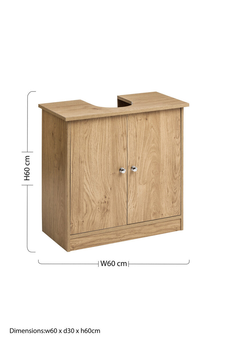 Portland Oak Veneer Under Sink Cabinet