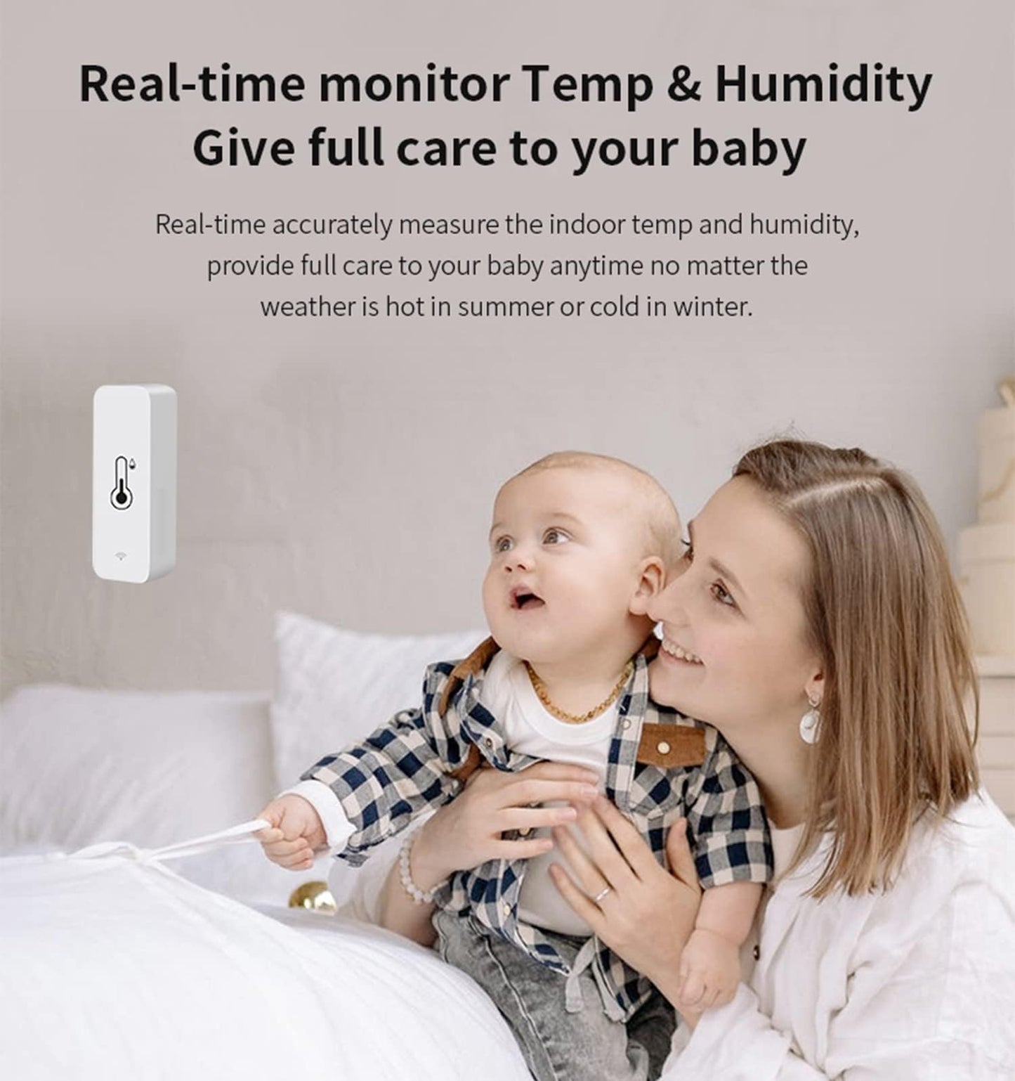 WiFi Humidity Temperature Monitor: Smart Hygrometer Thermometer for Remote Monitor and Alert, High Precision Indoor Thermometer with TUYA App, No Hub
